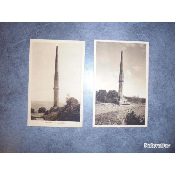 CPA LOT 2 CARTE POSTALE ANCIENNE LES AIGUILLES DE FIGEAC 9 cm x 14 cm