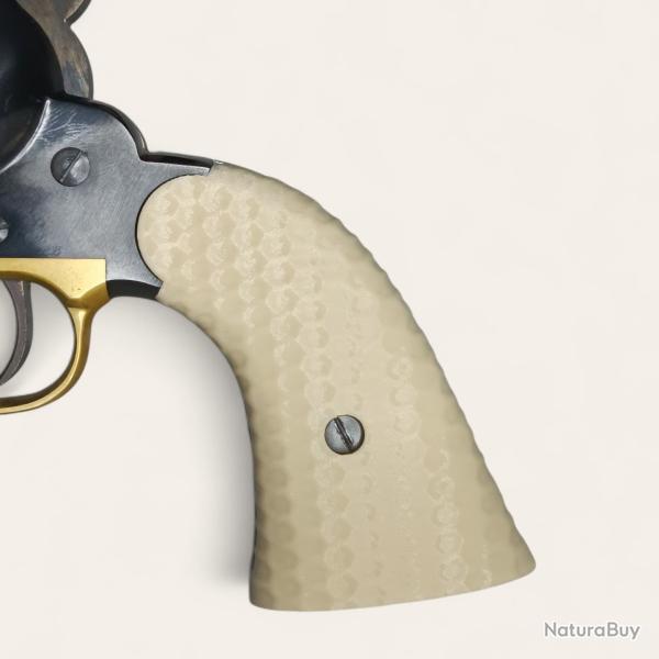 Plaquettes Remington 1858 Pietta texture miel couleur os