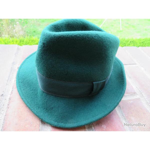 Chapeau Fedora en feutre vert pour homme ou femme