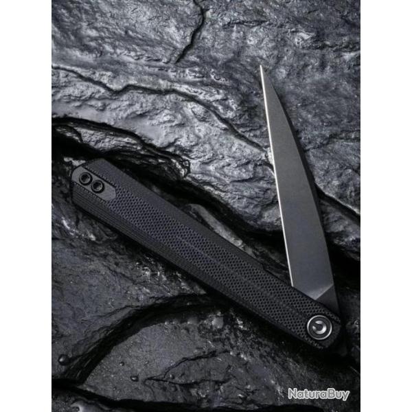 Couteau CIVIVI Clavi Black Lame Acier Nitro-V Wharncliffe Manche G10 IKBS Linerlock Clip CIVC210191