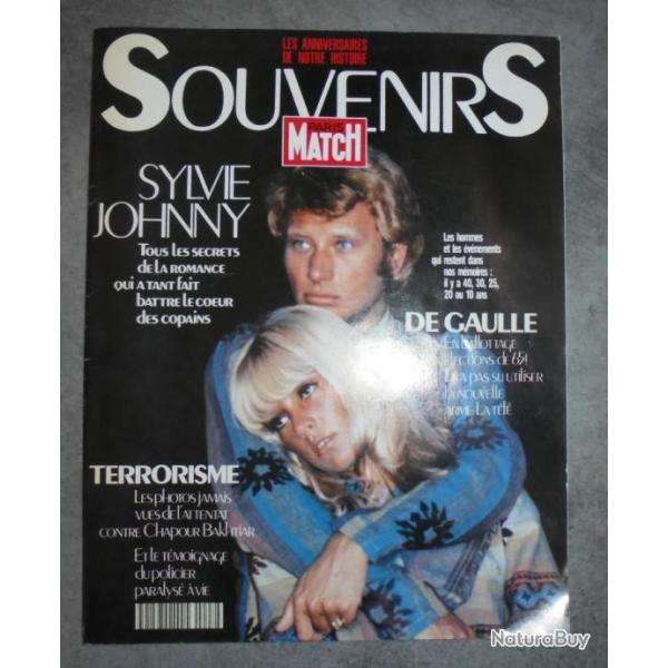 PARIS MATCH SOUVENIRS JOHNNY HALLYDAY SYLVIE VARTAN 1990 MAGAZINE VINTAGE