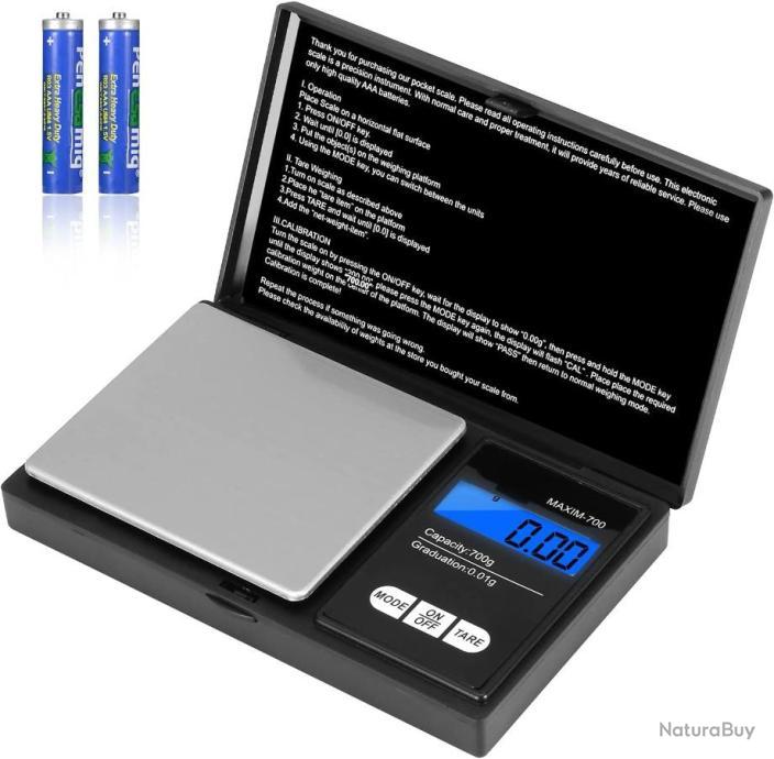 Freedo Mini Balance à Bijoux Balance Électronique 1000g X 0.01g Balance de Poche Cuisine Balance Électronique Domestique