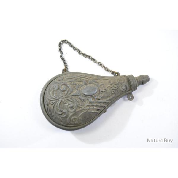 Ancienne copie de poire � poudre noire d�coration en zamac