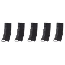 Pack de 5 chargeurs Mid-cap Speed 130 billes pour M4 AEG noir