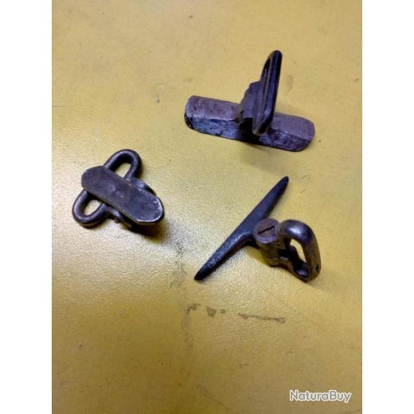 Un ensemble de 3 grenadi�res pour fusil de chasse , � souder, brutes.