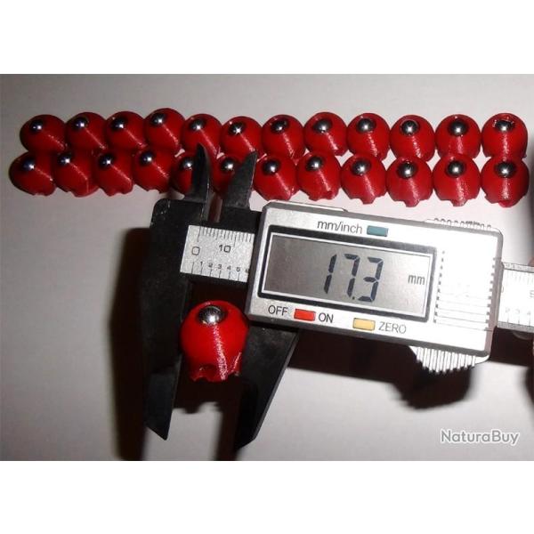 slug loisir tir sport 18mm PAK lot de 25 units (red)