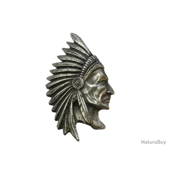 T�te d'Indien en m�tal - Hauteur : 52 mm Largeur : 30 mm