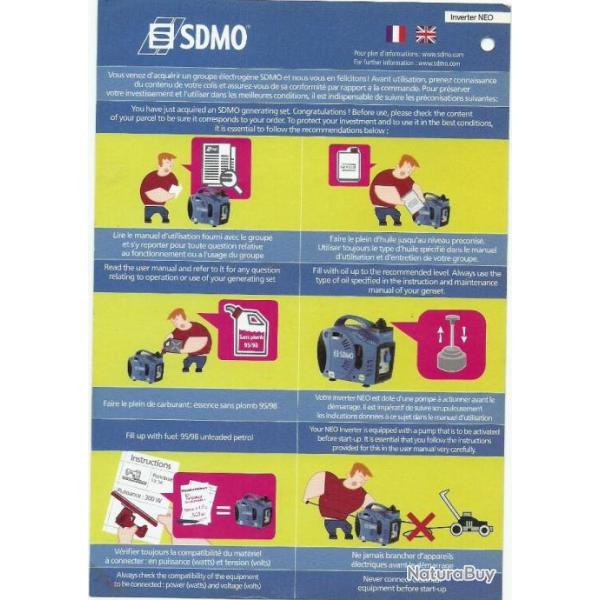 FICHE PRATIQUE NOTICE SDMO INEO INVERTER GROUPE LECTROGNE Outillage