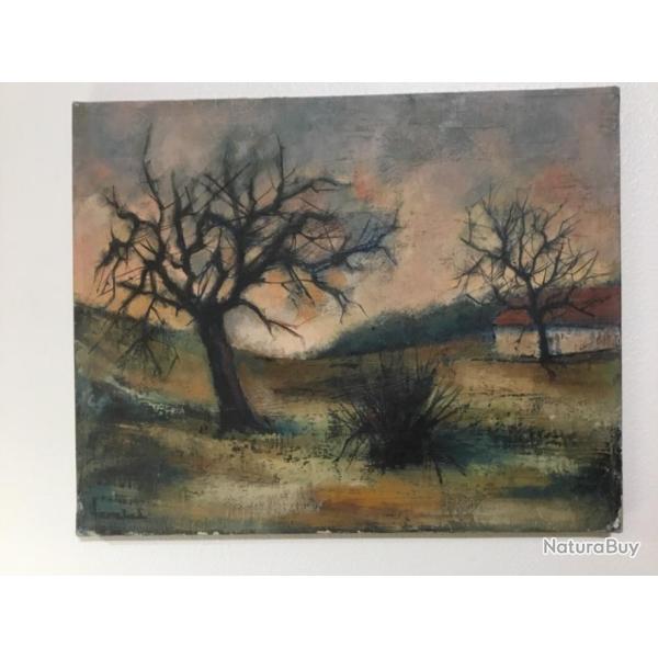 Tableau 3 - ��Paysage de campagne�� - Andr� FARDEL, peintre du Touquet-Paris-Plage