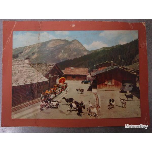 CPA carte postale ancienne CITRO�N 2CV 2CH ALPES FRAN�AISE village CHALET CPA