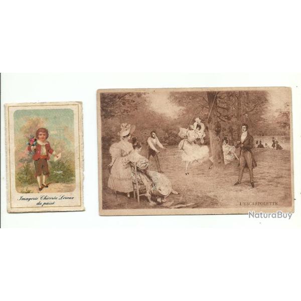 LOT CARTE POSTALE L'ESCARPOLETTE C.BERIOT LILLE CHICOR�E DES ROIS + IMAGE LEROUX