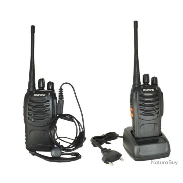 Lot 2 Talkie Walkie Rechargeable Longue Port� 5KM - Batterie 1500 MAh Li-ion - LIVRAISON OFFERTE