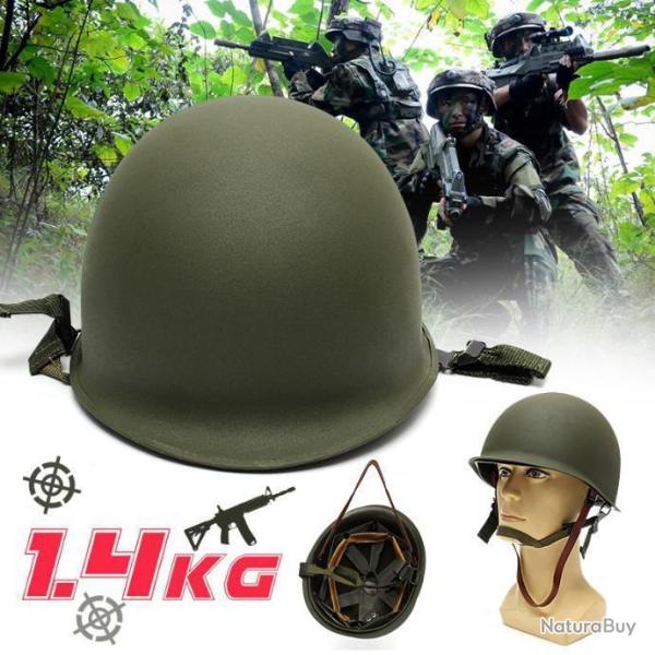 Casque USM1 en Acier - Reproduction WW2 - US Army Seconde Guerre Mondiale LIVRAISON GRATUITE