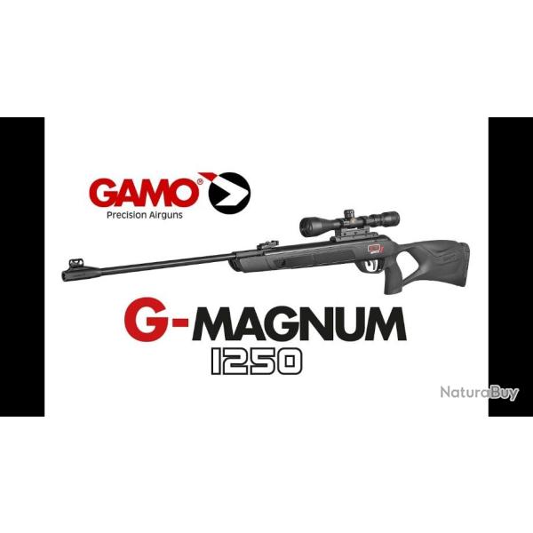 GAMO G-MAGNUM 6,35mm 19,9 j+ Piston (45 Jul.) + Lunette 3-9 x 40 Ret. MilDot + Pellets