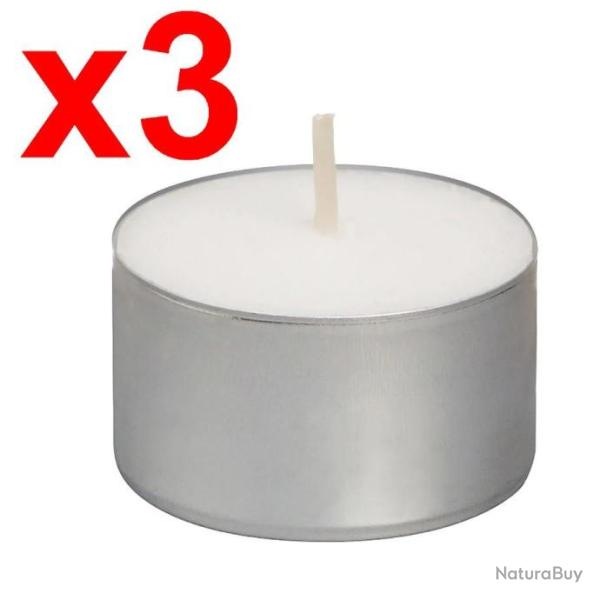 Lot de 3 Bougies Chauffe-Plat Longue Dure, 7h de Combustion, Plus Hautes et Plus Performantes