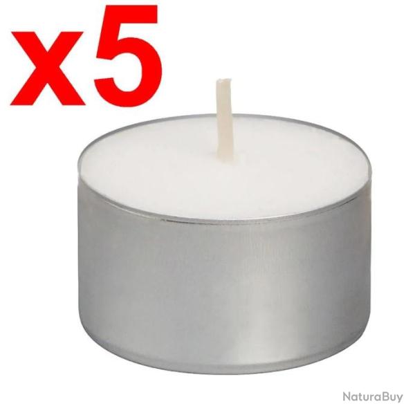 Lot de 5 Bougies Chauffe-Plat Longue Dur�e, 7h de Combustion, Plus Hautes et Plus Performantes