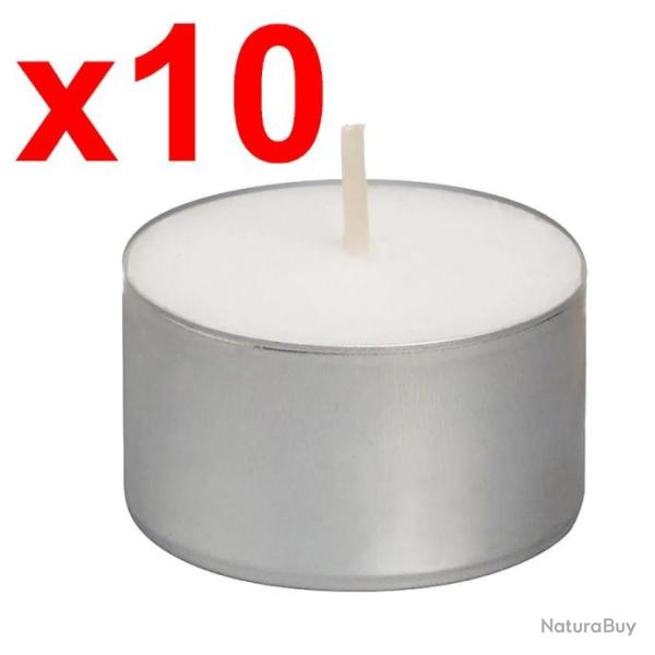 Lot de 10 Bougies Chauffe-Plat Longue Dur�e, 7h de Combustion, Plus Hautes et Plus Performantes