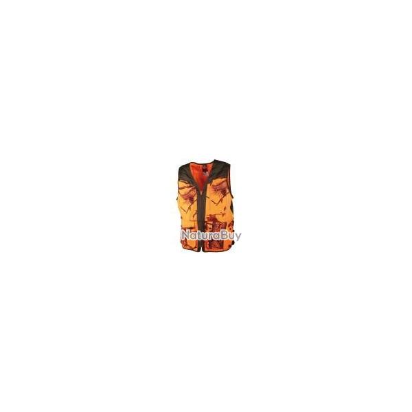 GILET CAMO ORANGE MARRON