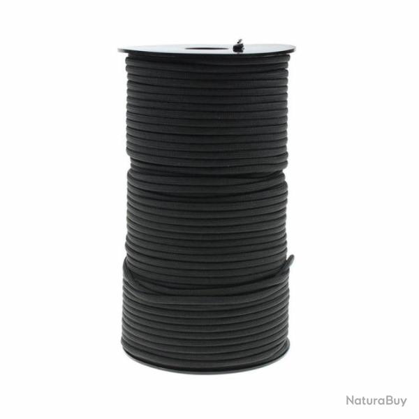 Paracorde au M�tre Diam�tre 4mm - Bobine Noire - 9 Brins - 550 Mil-Spec Type III - R�sistance 249 kg