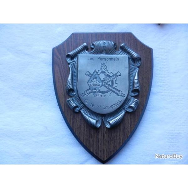plaque �cu  m�daille de table 6�me RMAT - les personnels de la 3�me compagnie