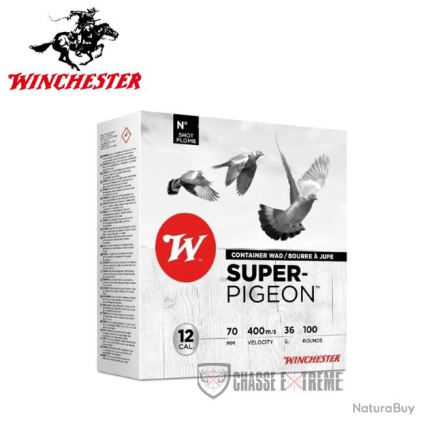 100 Cartouches WINCHESTER Super Pigeon 36g Cal 12/70 Pb 6