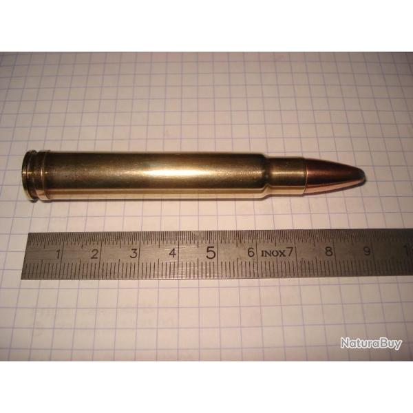 une cartouche de 375 weatherby magnum pour collection, ogive demi blinde