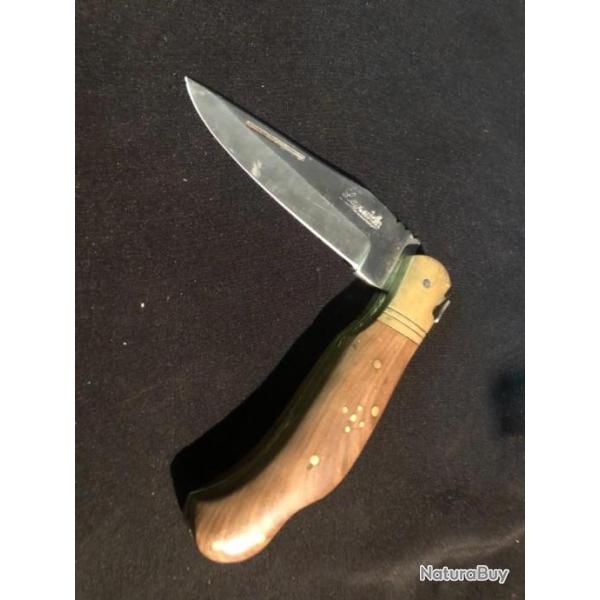 couteau pliant laguiole manche bois et laiton
