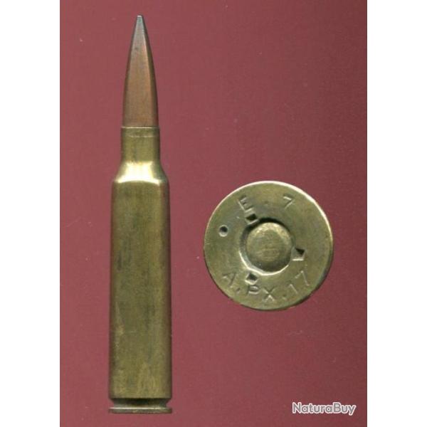 7 mm Meunier E7  - TRES RARE cartouche pour le fusil MEUNIER exp�rimental fran�ais de 1916-17