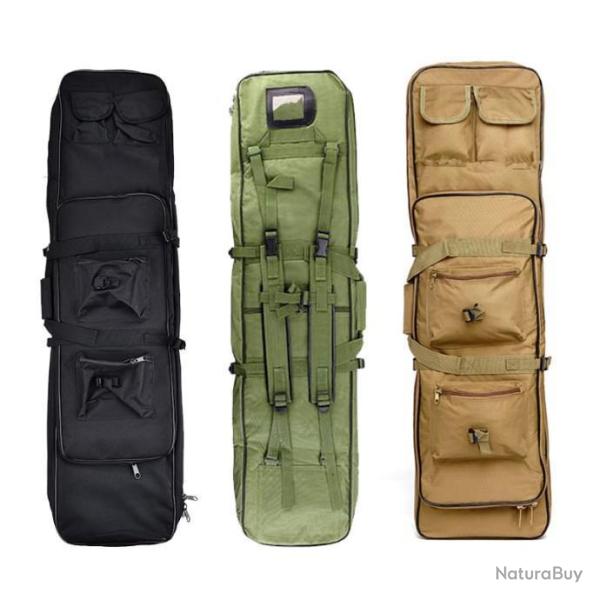 Sac Transport Fusil Carabine 118 Cm 3 Coloris - Sangles Manuelles et Dos - Multi Poches Chasse