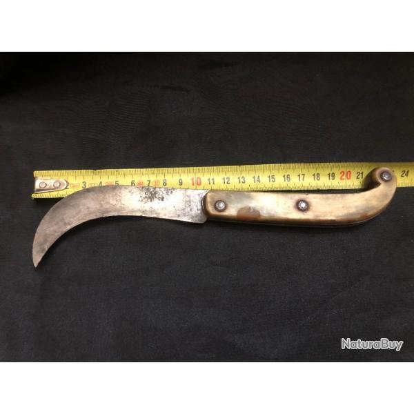 serpette couteau tres beau manche en corne