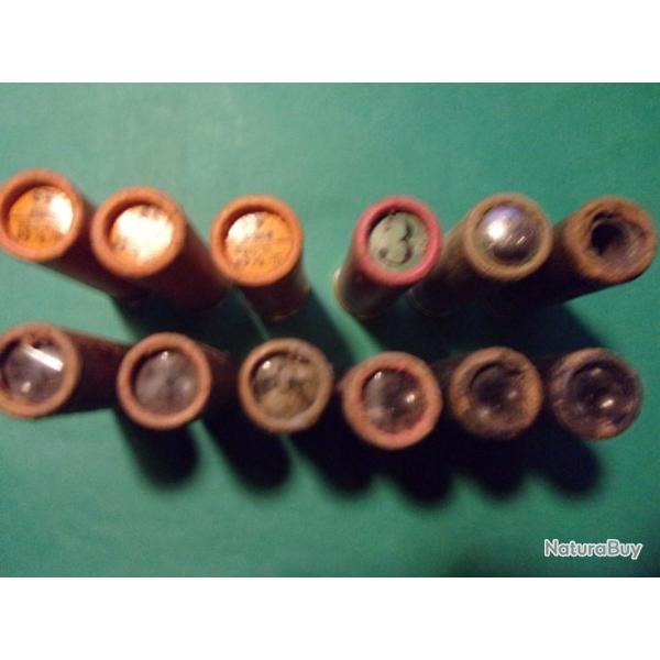 1 lot de 12 anciennes cartouches tuis carton  en cal: 16