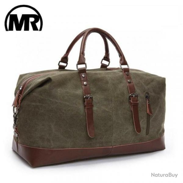 Sac de Voyage MR Cuir et Toile Vintage Bagagerie Vacance Camping Chasse LIVRAISON GRATUITE