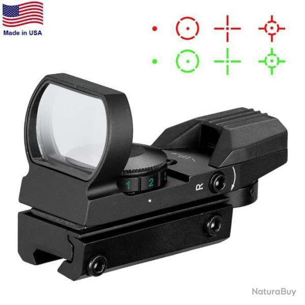 Lunette Viseur Holographique Point Rouge Vert 4 R�ticules Lumineux Chasse