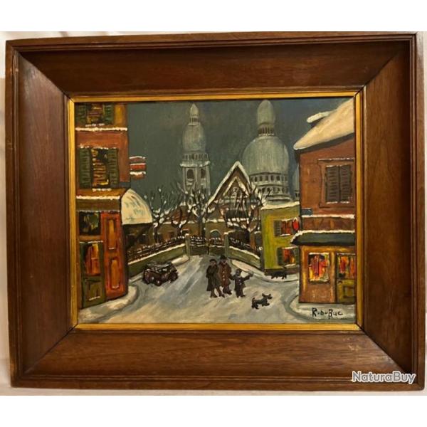 Roland Dubuc huile sur toile la butte Montmartre � paris
