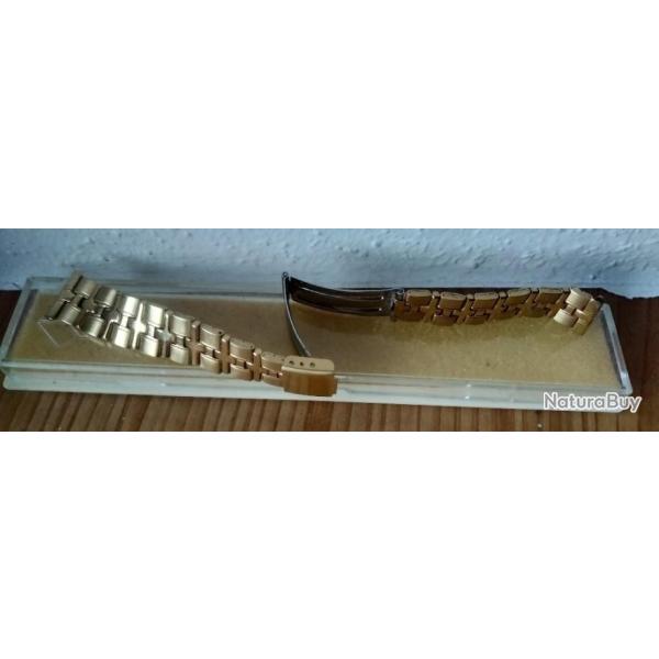 BRACELET POUR MONTRE EN ACIER DOR� STAINLESS STEEL 10 mm NOS