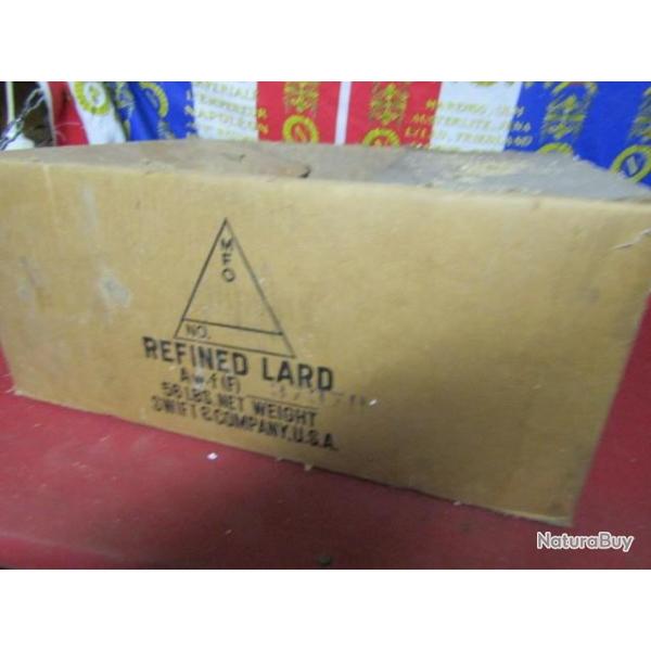 carton ration Lard 1944 USA 1945 plan Marshall US army Am�ricain USA ww2 d'origine seconde guerre