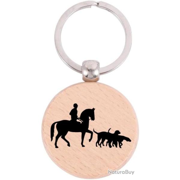 PORTE CL� CHASSE A COURRE GRAVURE RECTO - FRAIS DE PORT OFFERTS