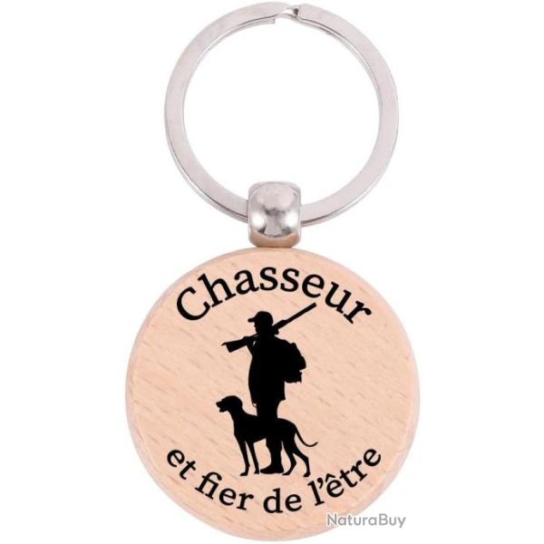 PORTE CL� CHASSEUR ET FIER DE L'�TRE GRAVURE RECTO - FRAIS DE PORT OFFERTS