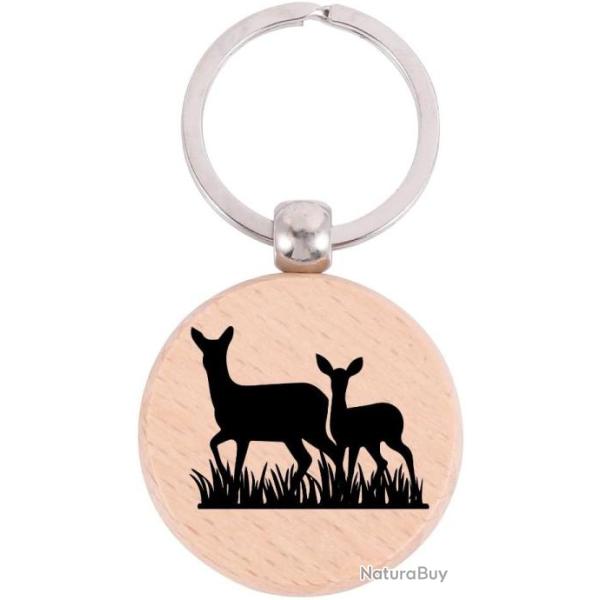 PORTE CL� BICHE & FAON GRAVURE RECTO - FRAIS DE PORT OFFERTS