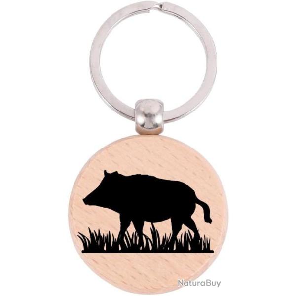 PORTE CL� SANGLIER HERBE GRAVURE RECTO - FRAIS DE PORT OFFERTS