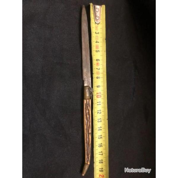 couteau ancien pliant stylet a levier