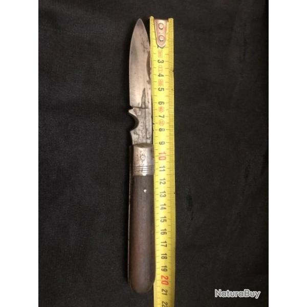 couteau ancien pliant manche en bois