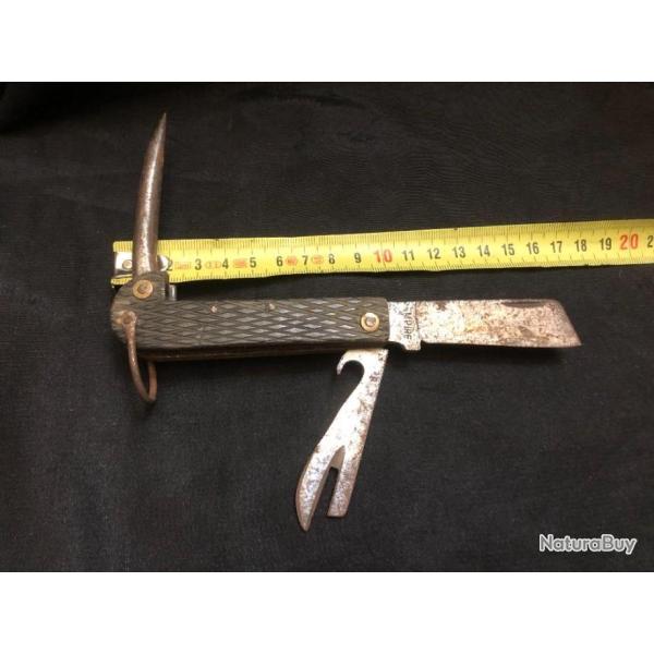 ancien couteau pliant 2 lames avec poin�on lame empire