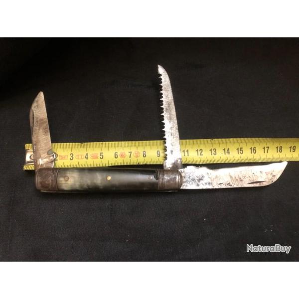 ancien couteau canif  3lames et un poin�on