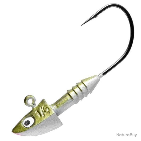 TETE PLOMBEE POWER JIG ALL ROUND PRO OLIVE PEARL NPC 3.5gr Hamecon 1 par 6