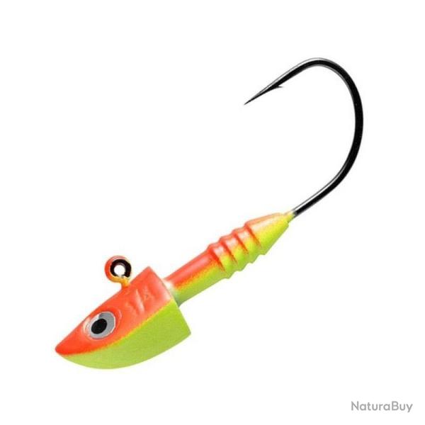 TETE PLOMBEE POWER JIG ALL ROUND PRO ORANGE JAUNE npc 4.7gr Hamecon 1/0 par 5