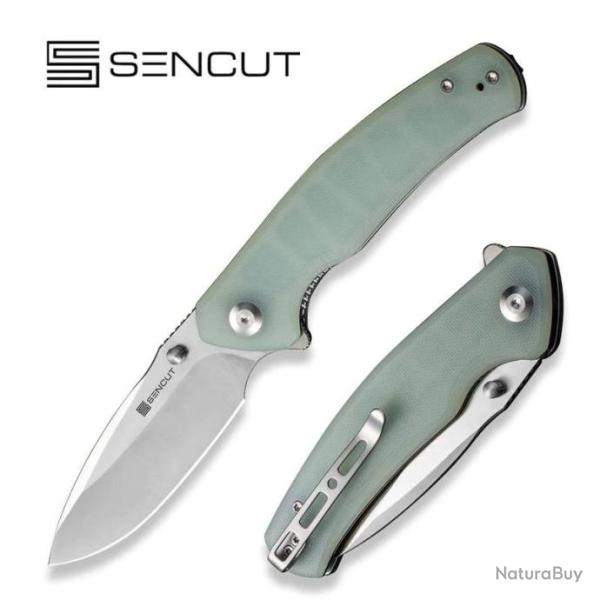 Couteau SENCUT Slashkin Jade Manche G10 Lame Acier D2 IKBS Linerlock Clip S200662