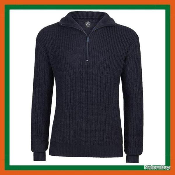 Pullover zipp� bleu marine - Petite � grande taille - Livraison et retour 30 jours gratuits