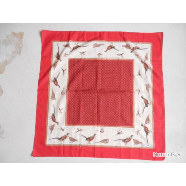 foulard � d�cor de chasse faisans de marque Lisa Canali