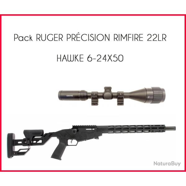 Pack RUGER PR�CISION RIMFIRE 22LR HAWKE 6-24X50 